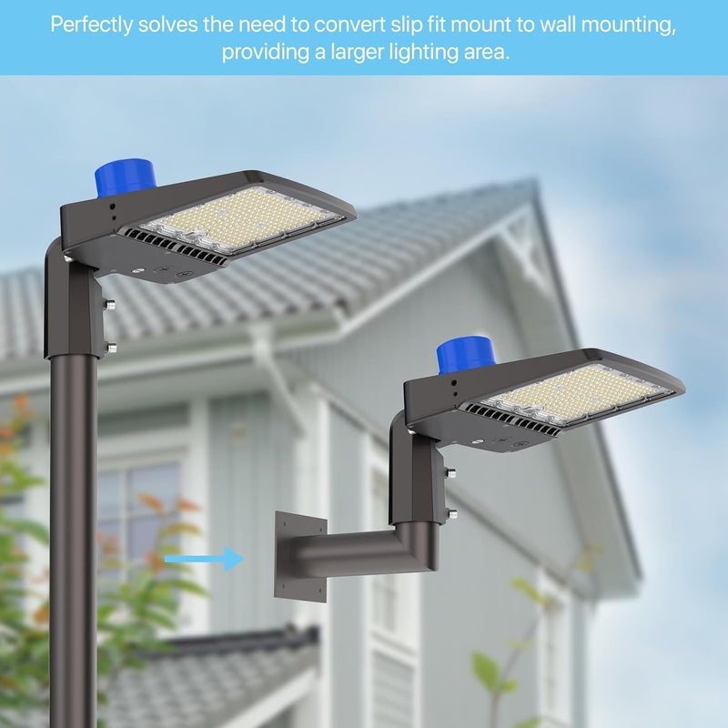 Hyperlite Wall Mount Bracket: 90 Degree for Parking Lot Light - L Shape Bracket for 2 3/8 inch Slip Fit Lights, Lighting Mounting Bracket Extension Pole for LED Shoebox Area Lights Street Pole Light - Image 4